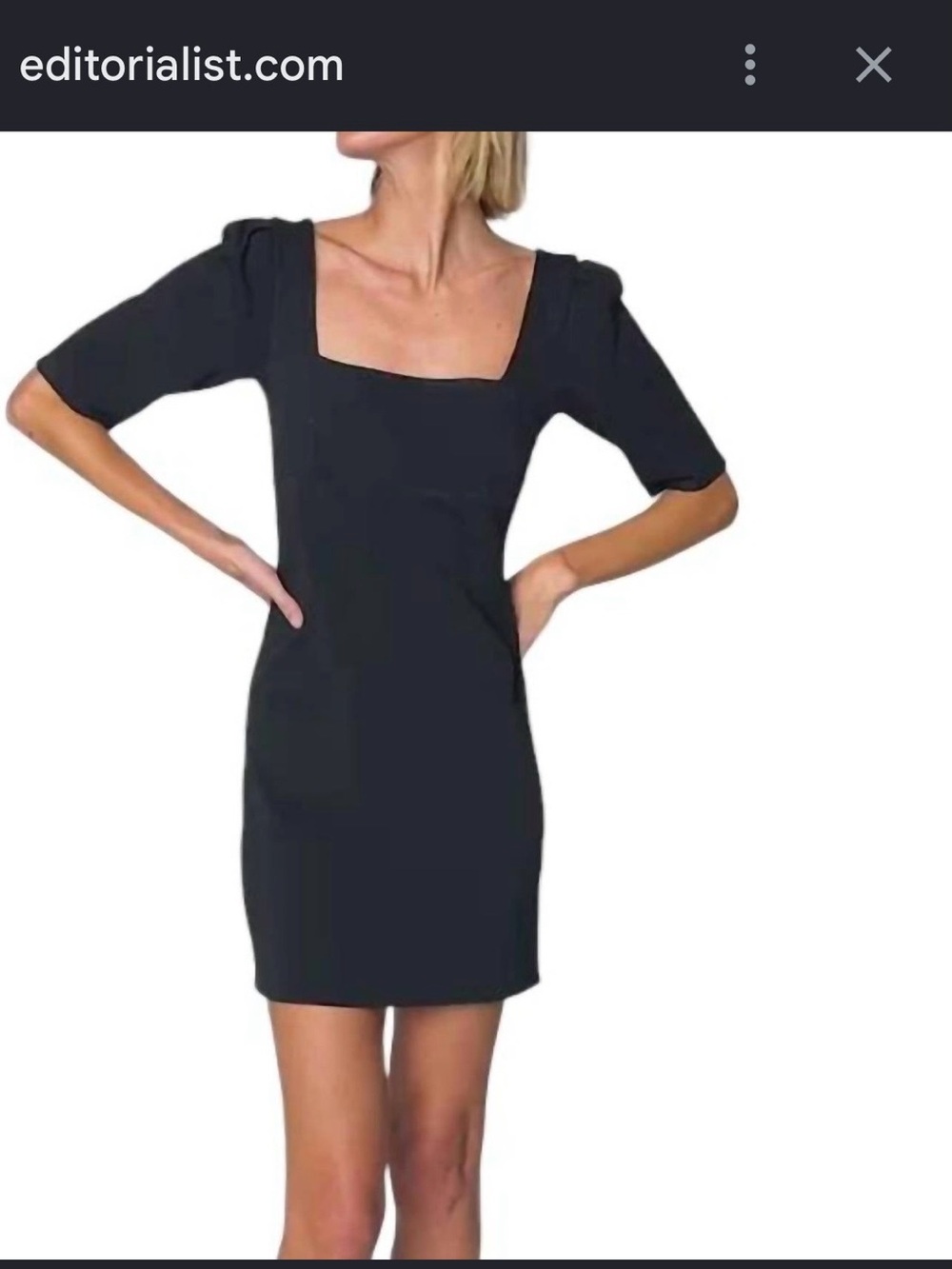 Nation LTD Black Square-Neck Mini Dress